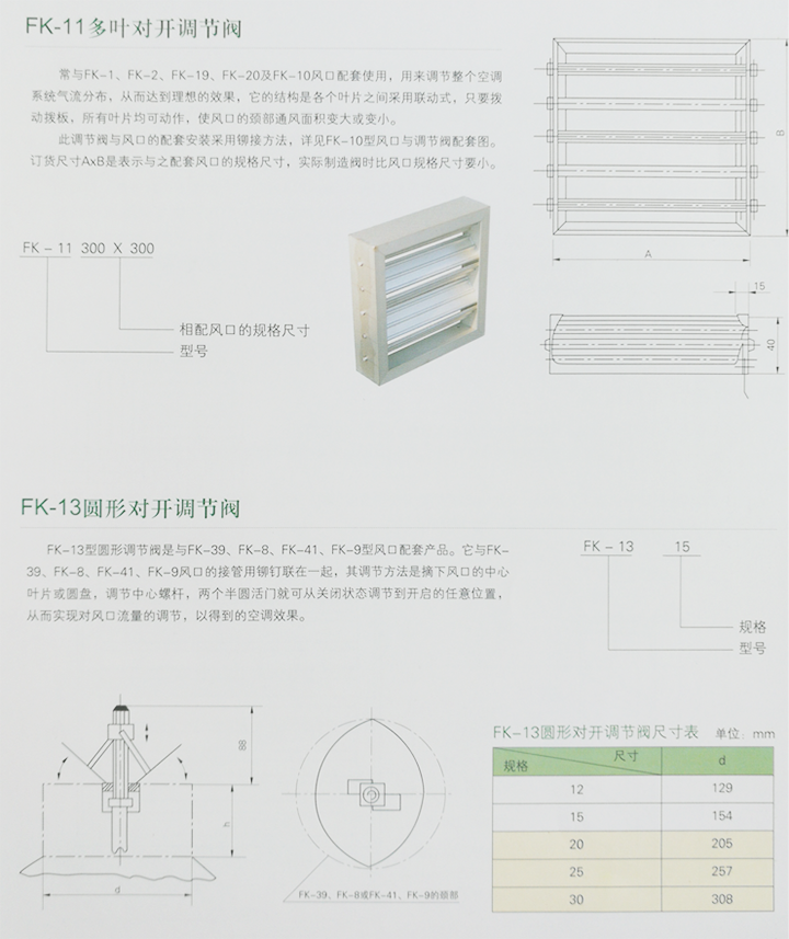 多葉對(duì)開(kāi)調(diào)節(jié)閥